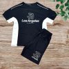 Παιδικό σετ αγοριών “Los Angeles” με μαύρο μπλουζάκι και σορτς, urban στυλ