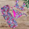 Παιδικό σετ μαγιό bikini με πολύχρωμο floral print και ασορτί παρεό – ιδανικό για παραλία
