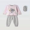 Παιδική πιτζάμα κορίτσι “Magic Koala” με ροζ μπλούζα, γκρι παντελόνι και μάσκα ύπνου