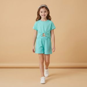 παιδικό σετ κορίτσι καλοκαιρινό μπλούζα σορτσάκι